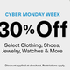 30% off Clothing, Shoes, Jewelry, Watches, and More. Discount shown at checkout.